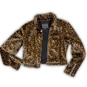 GUESS Leopard Print Cropped Jacket